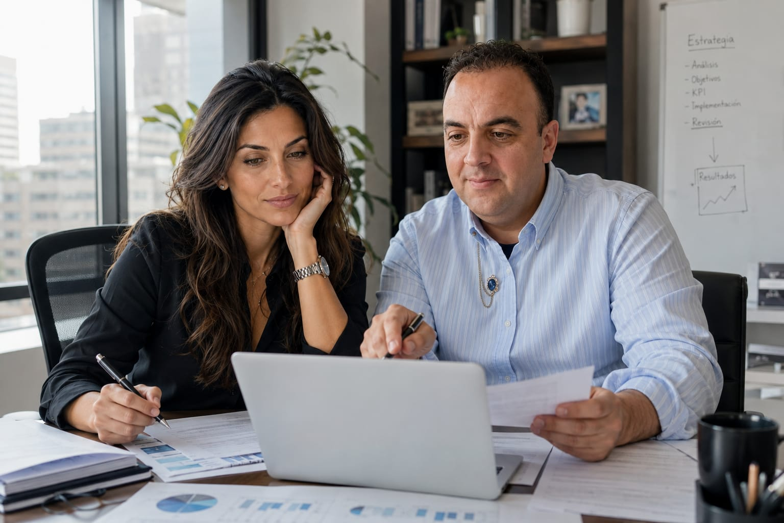 Representación de marca del fundador trabajando junto a la identidad digital de SAMANTHA